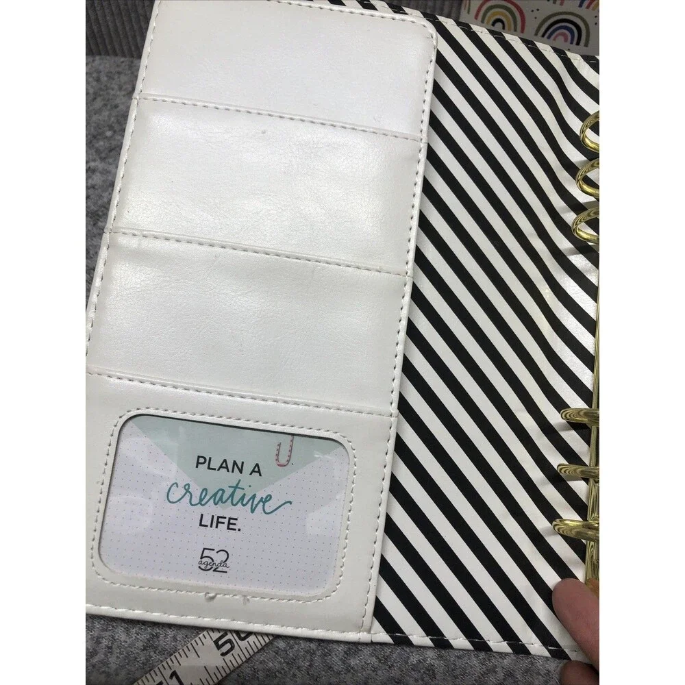Lot Of 2 The Paper Studio Planner Covers 3 Ring Binder Pink Rainbow